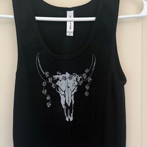 Local Artist Cowgirl Skull Design Tank Top